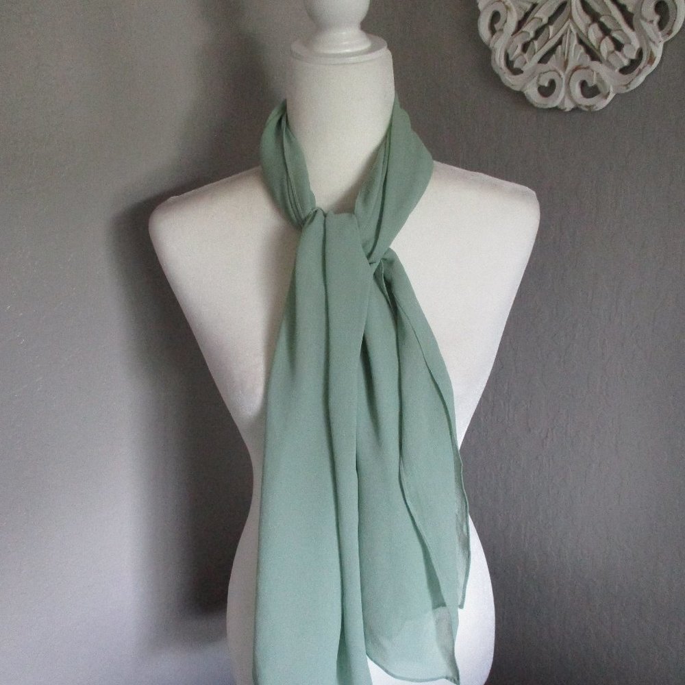 1970s pistachio silk scarf